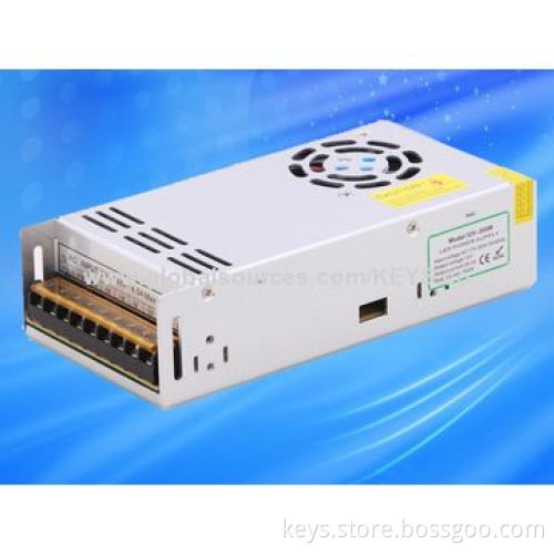 DC12V 250-400W switching power supply with fan cooling and USB interface, input voltage AC90-250V